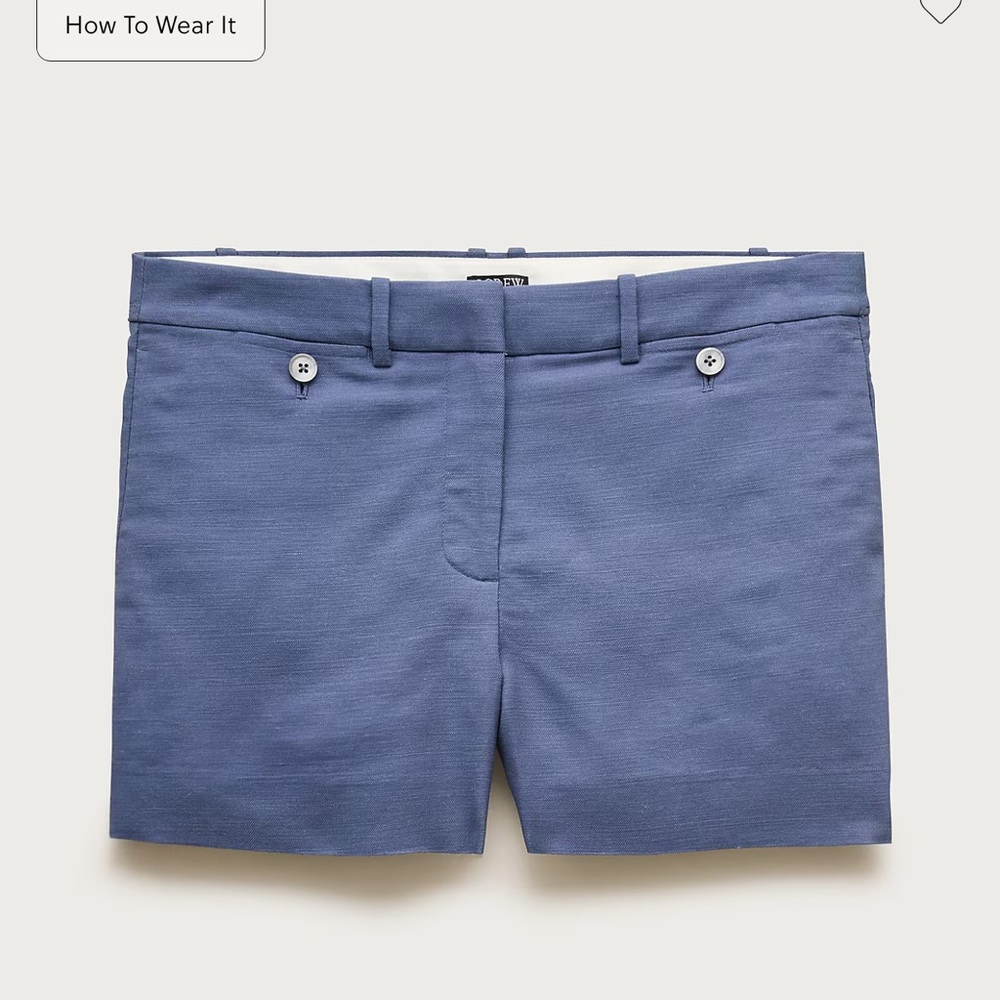 J crew Suit short in Gramercy linen blend NWT sz 2